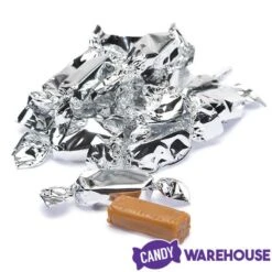 Foiled Caramel Candy - Silver: 180-Piece Bag -Snickers Sales Store foiled caramel candy silver 180 piece bag candy warehouse 3