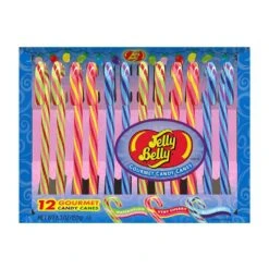 Jelly Belly Candy Canes - Very Cherry, Blueberry, & Watermelon: 12-Piece Box