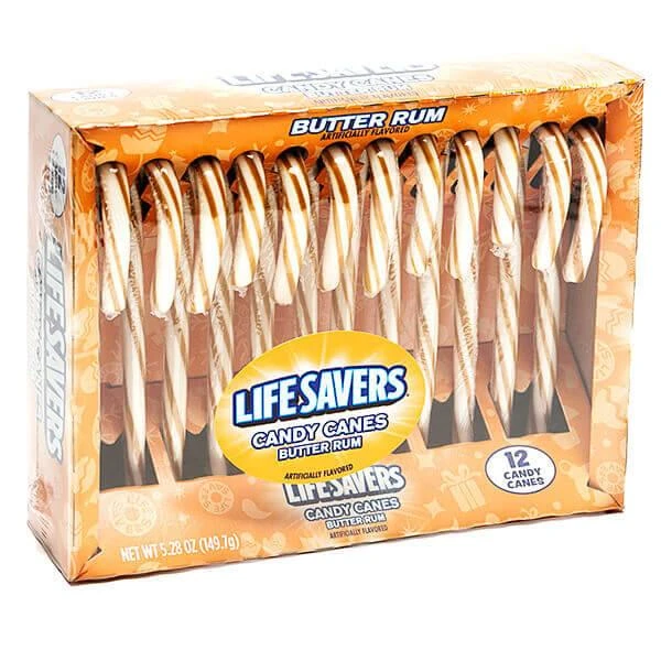 LifeSavers Candy Canes - Butter Rum: 12-Piece Box 3 LifeSavers Candy Canes - Butter Rum: 12-Piece Box