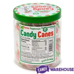 Mini Candy Canes - Red, Green, And White: 45-Piece Jar -Snickers Sales Store mini candy canes red green and white 45 piece jar candy warehouse 4
