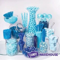 Shimmer Pearl Powder Blue 1-Inch Gumballs: 2LB Bag -Snickers Sales Store shimmer pearl powder blue 1 inch gumballs 2lb bag candy warehouse 4